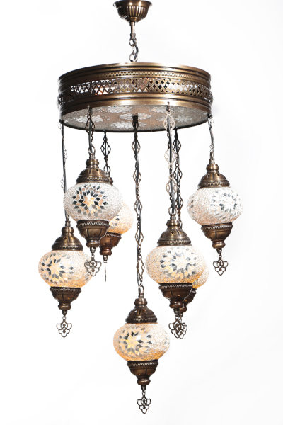 7in1 Antique Mosaic Ceiling Chandelier